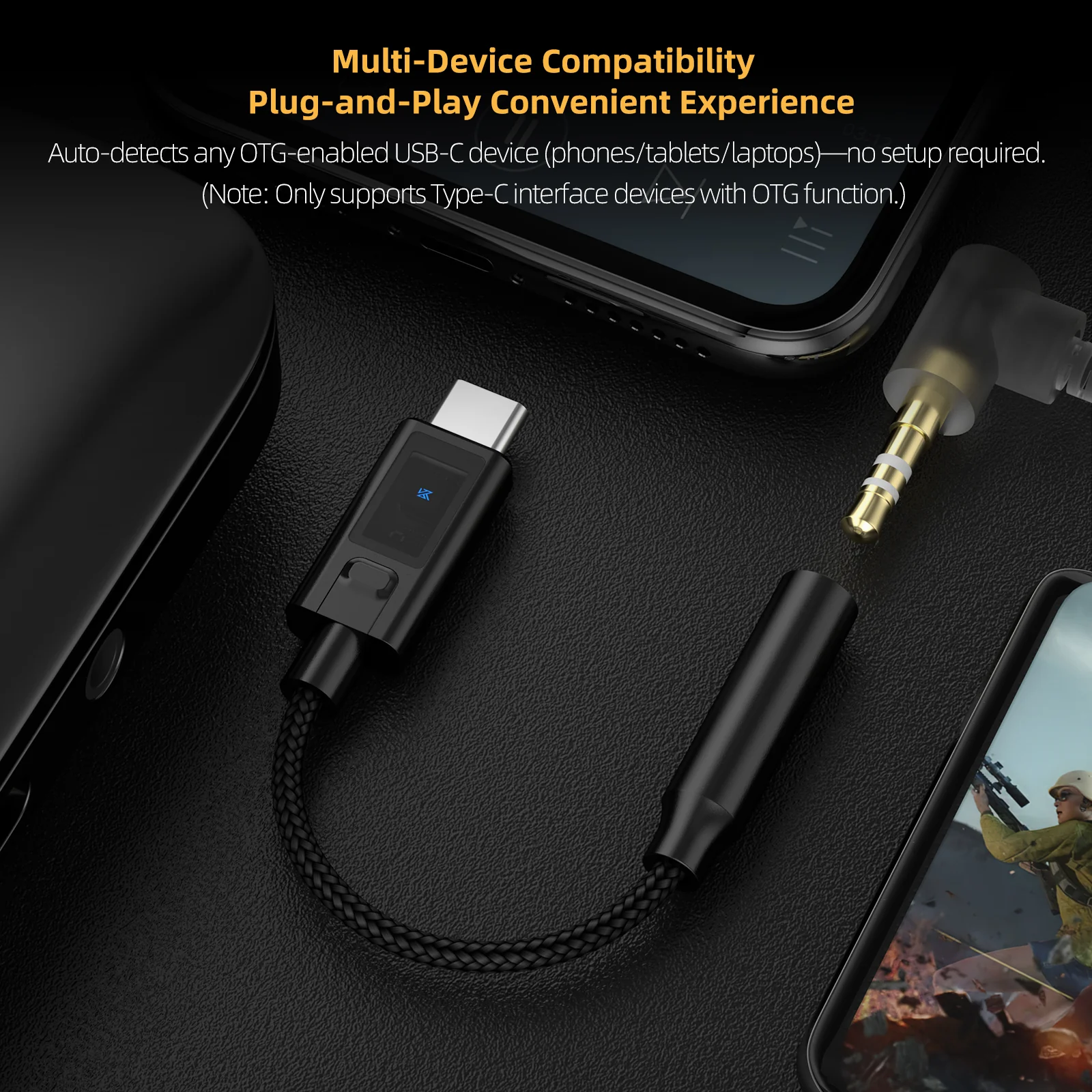 KZ AM02 Type-C Adapter 3.5 mm to Type-C with EQ adjustment High-definition decoding - Image 3