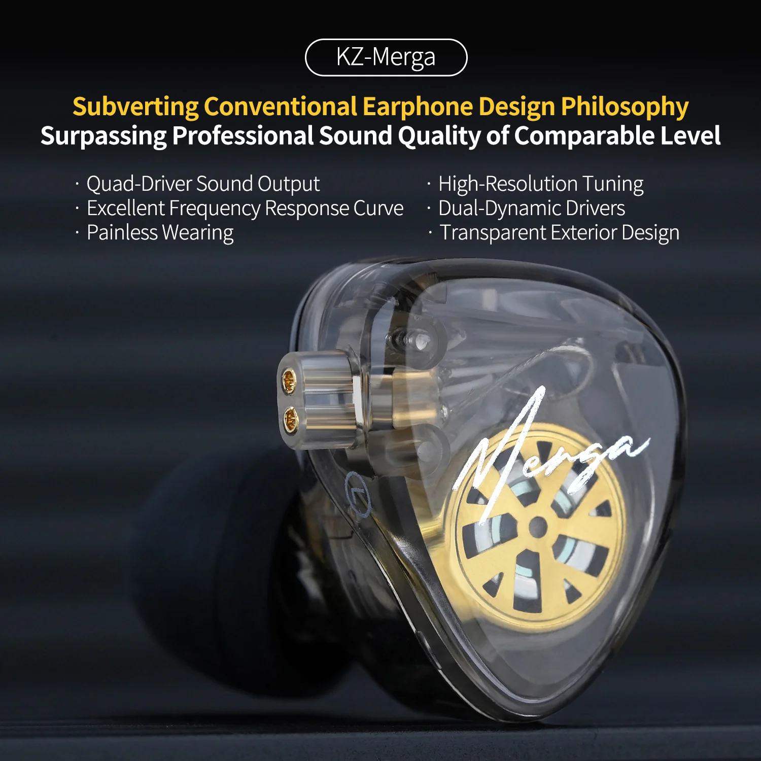 KZ Merga HiFi Wired Earbuds 2 Dynamic IEM - Image 2